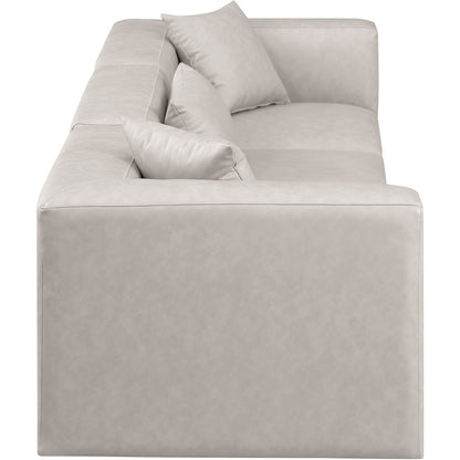 Cube Cream Vegan Leather Modular Sofa