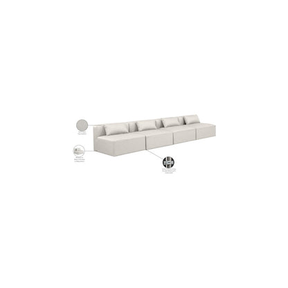 Cube Cream Vegan Leather Modular Sofa