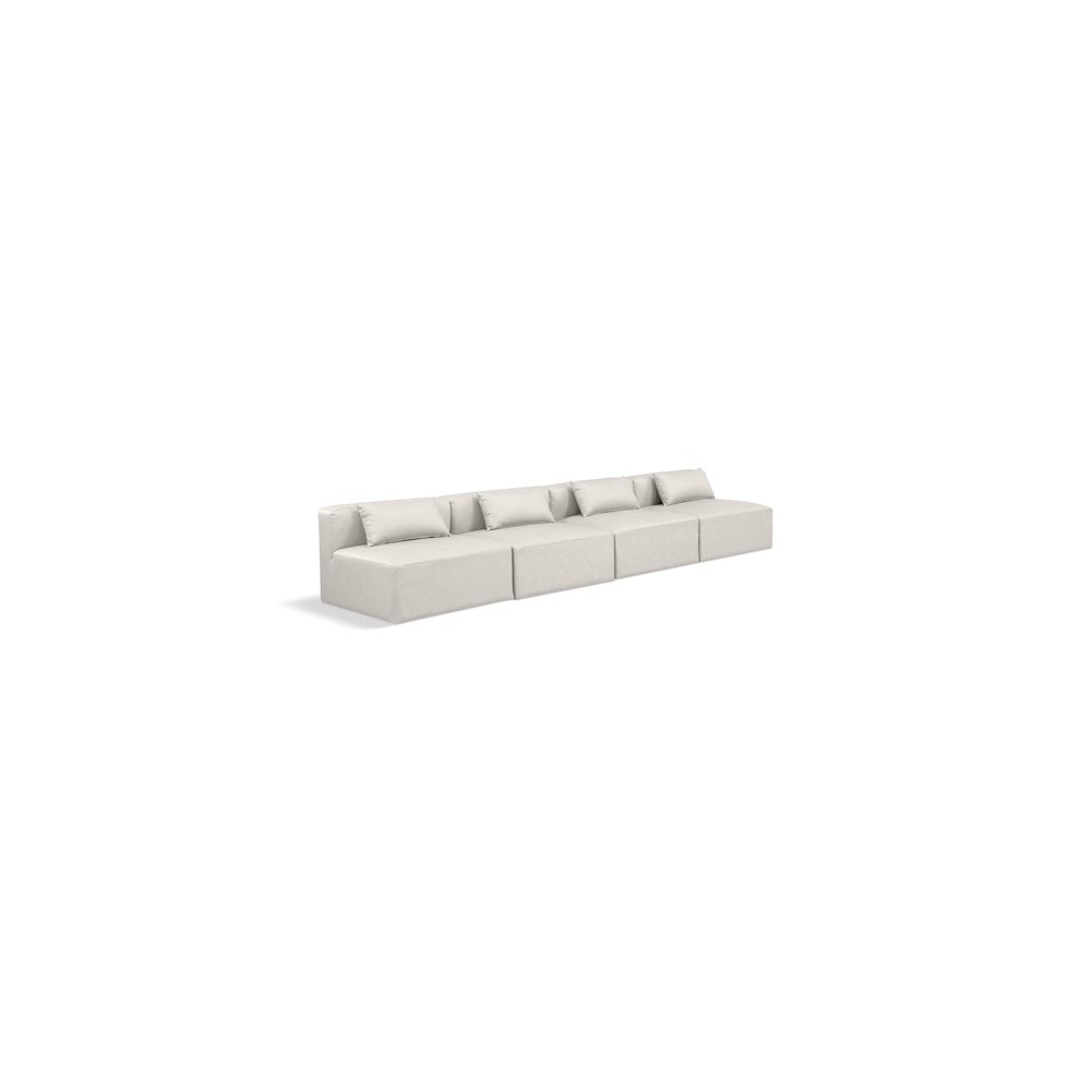 Cube Cream Vegan Leather Modular Sofa