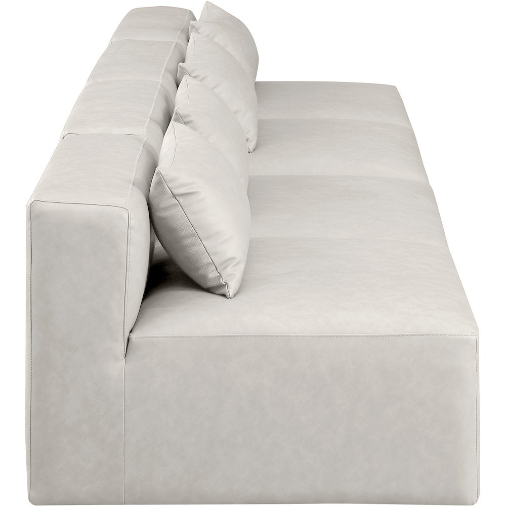 Cube Cream Vegan Leather Modular Sofa