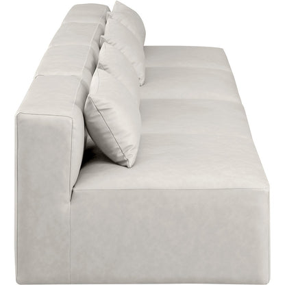 Cube Cream Vegan Leather Modular Sofa
