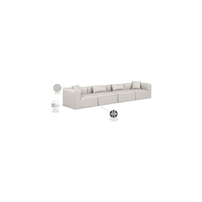 Cube Cream Vegan Leather Modular Sofa
