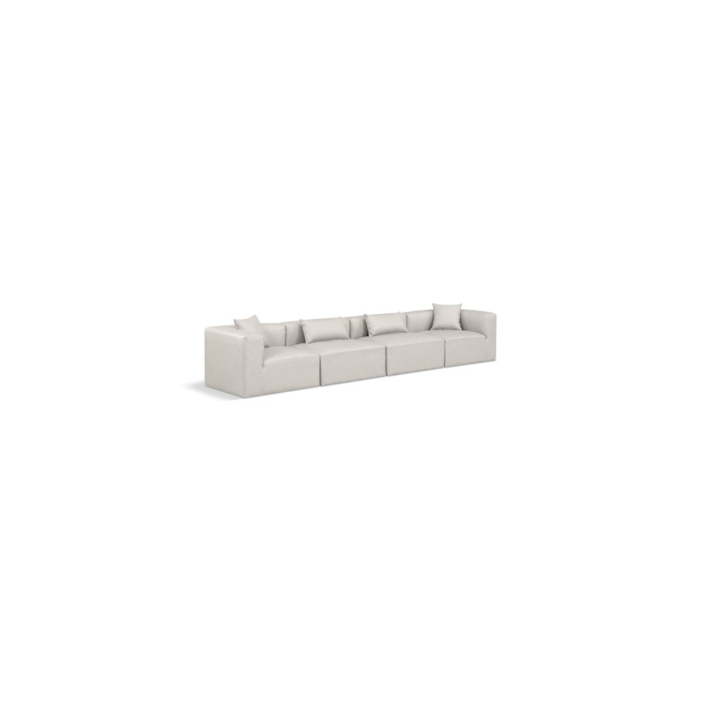 Cube Cream Vegan Leather Modular Sofa