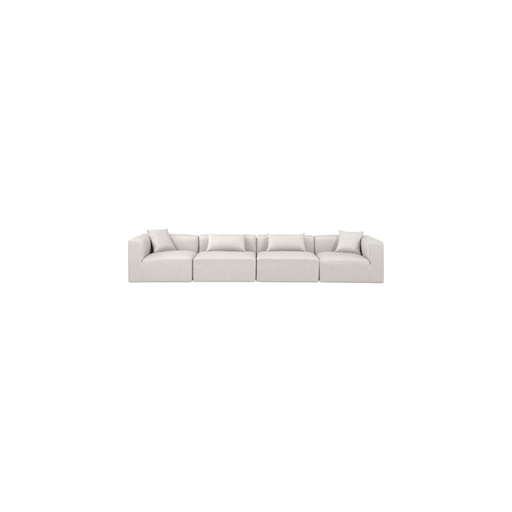 Cube Cream Vegan Leather Modular Sofa