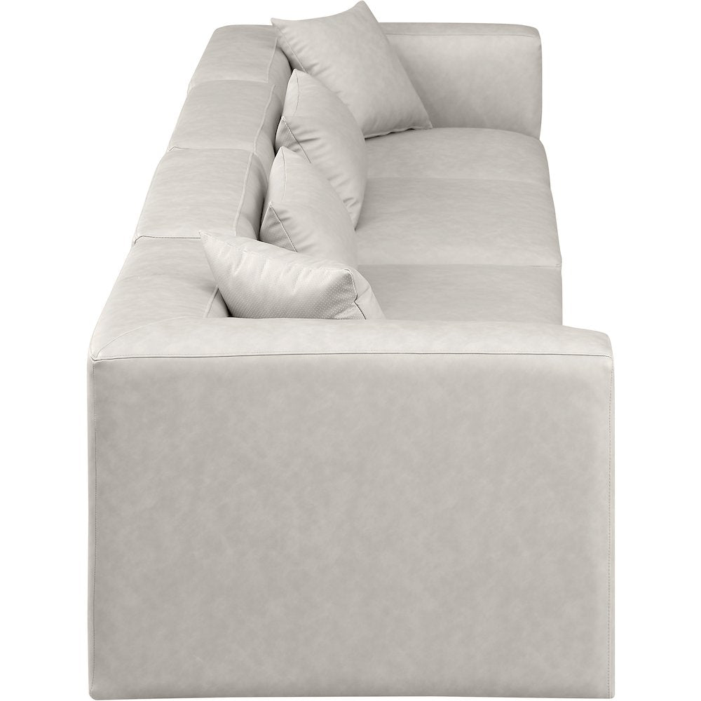Cube Cream Vegan Leather Modular Sofa