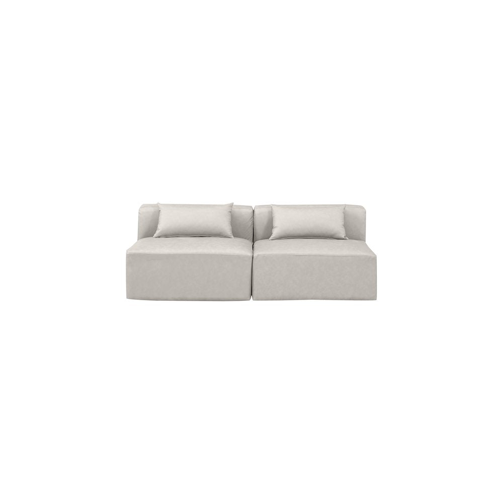 Cube Cream Vegan Leather Modular Sofa