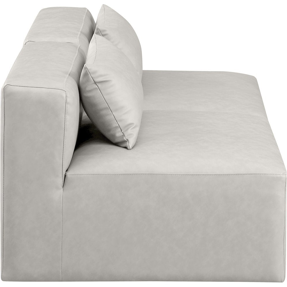 Cube Cream Vegan Leather Modular Sofa