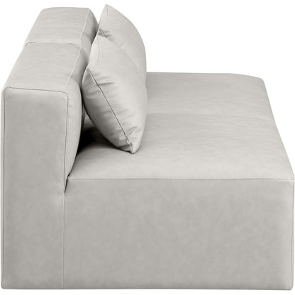 Cube Cream Vegan Leather Modular Sofa