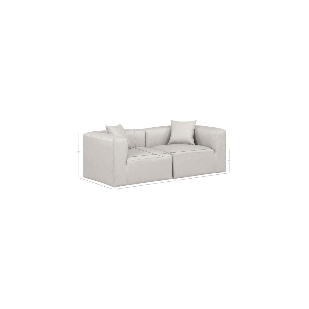 Cube Cream Vegan Leather Modular Sofa