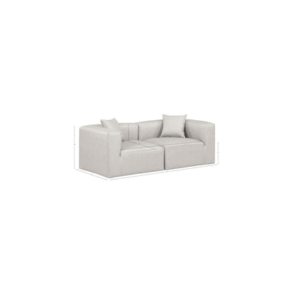 Cube Cream Vegan Leather Modular Sofa