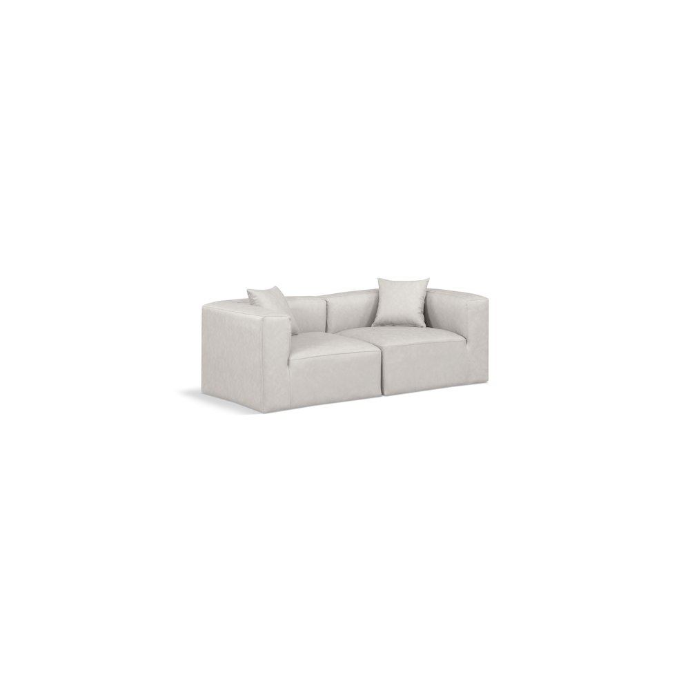 Cube Cream Vegan Leather Modular Sofa
