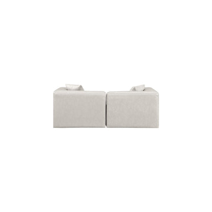 Cube Cream Vegan Leather Modular Sofa