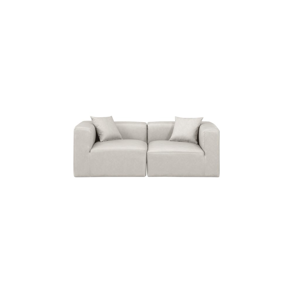 Cube Cream Vegan Leather Modular Sofa