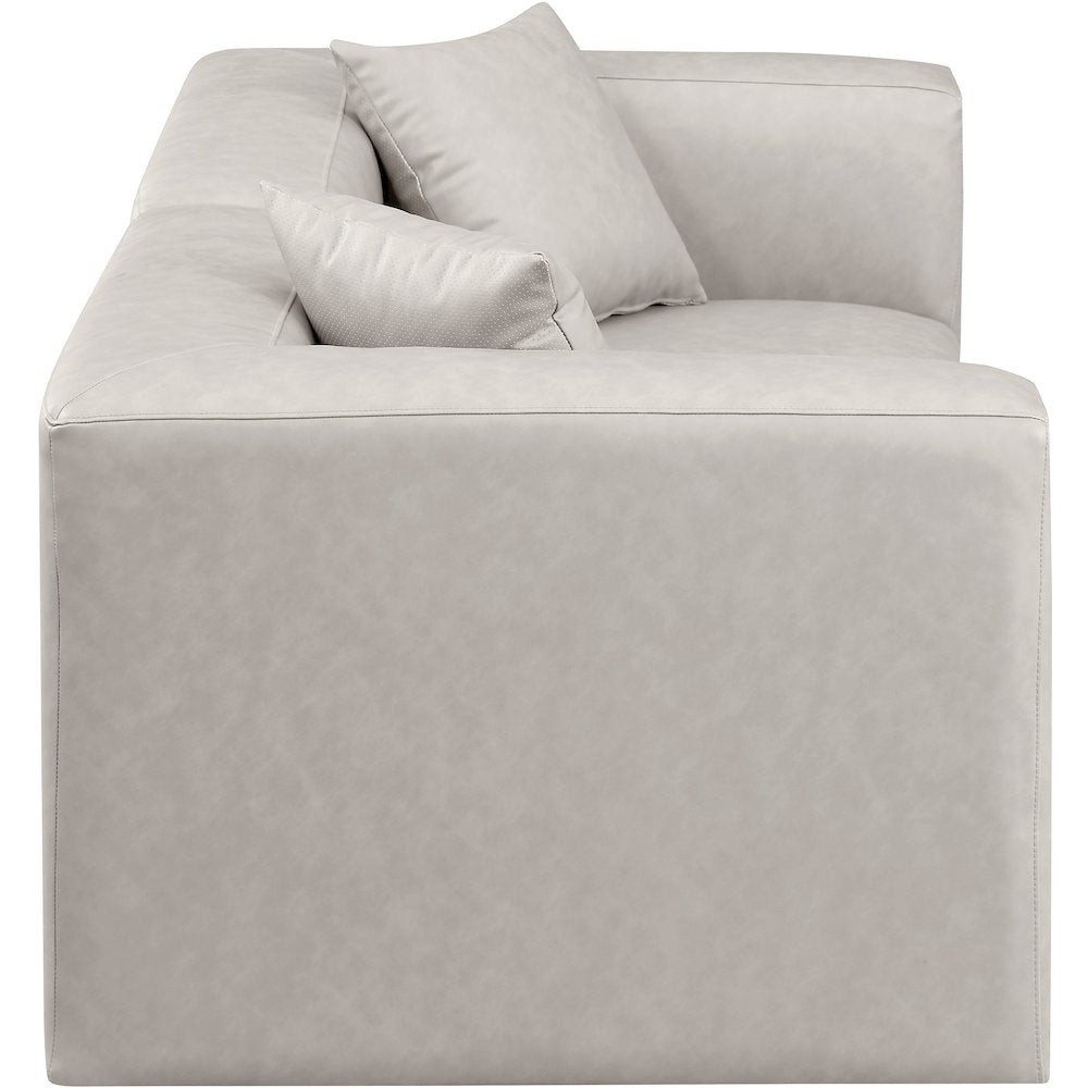 Cube Cream Vegan Leather Modular Sofa