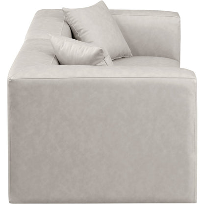 Cube Cream Vegan Leather Modular Sofa