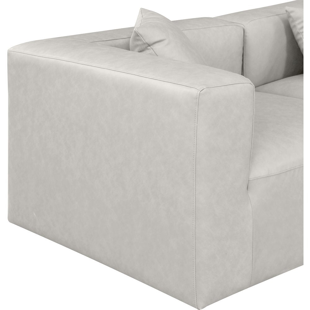 Cube Cream Vegan Leather Modular Sofa