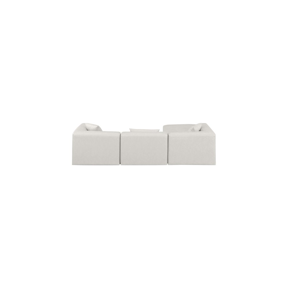 Cube Cream Vegan Leather Modular Sectional