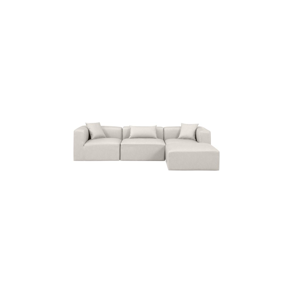 Cube Cream Vegan Leather Modular Sectional