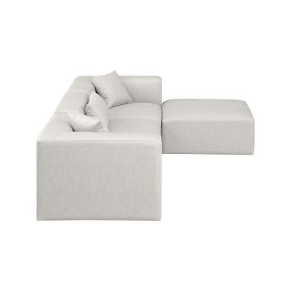 Cube Cream Vegan Leather Modular Sectional