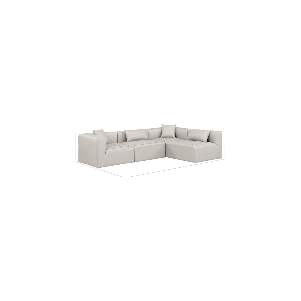 Cube Cream Vegan Leather Modular Sectional