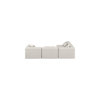 Cube Cream Vegan Leather Modular Sectional