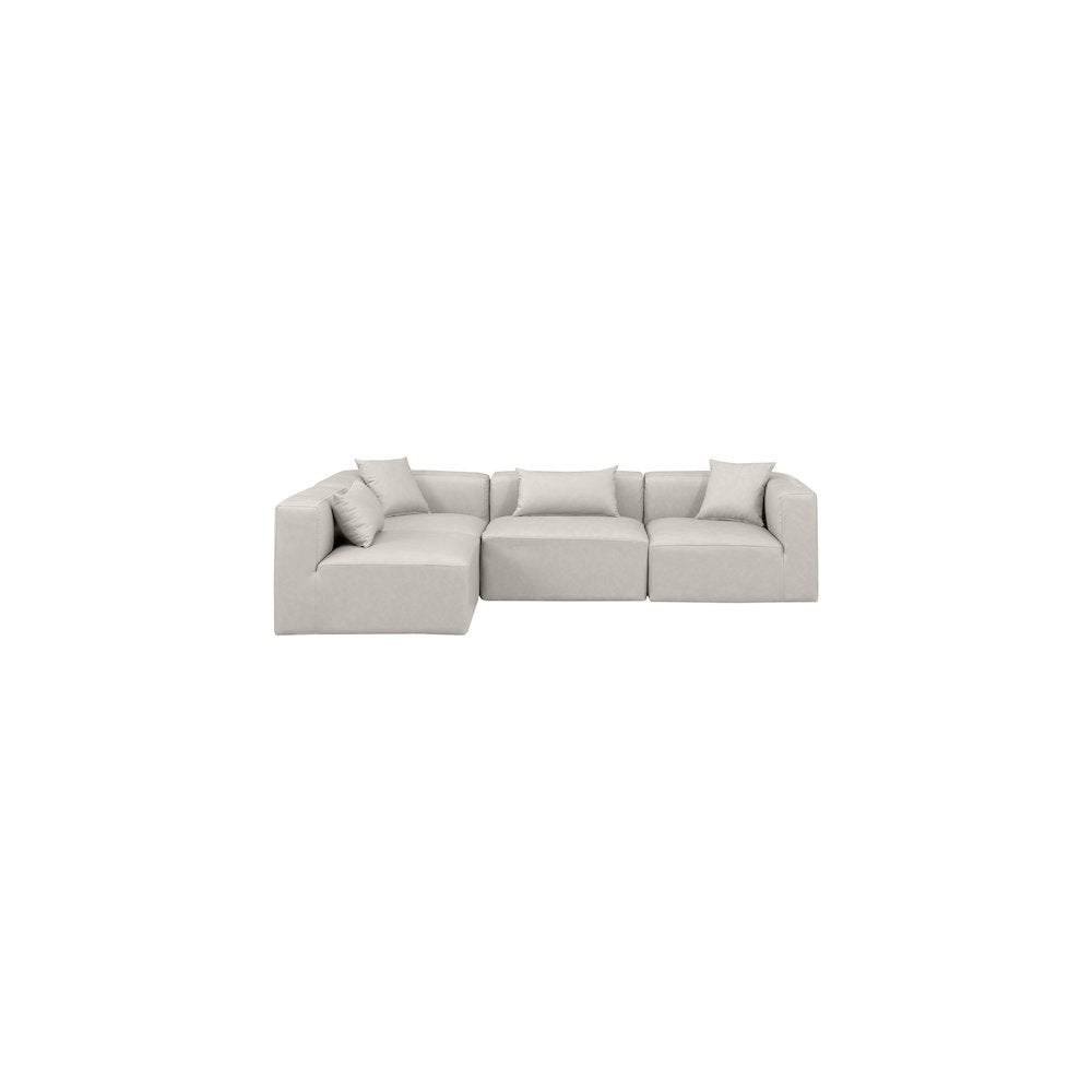 Cube Cream Vegan Leather Modular Sectional