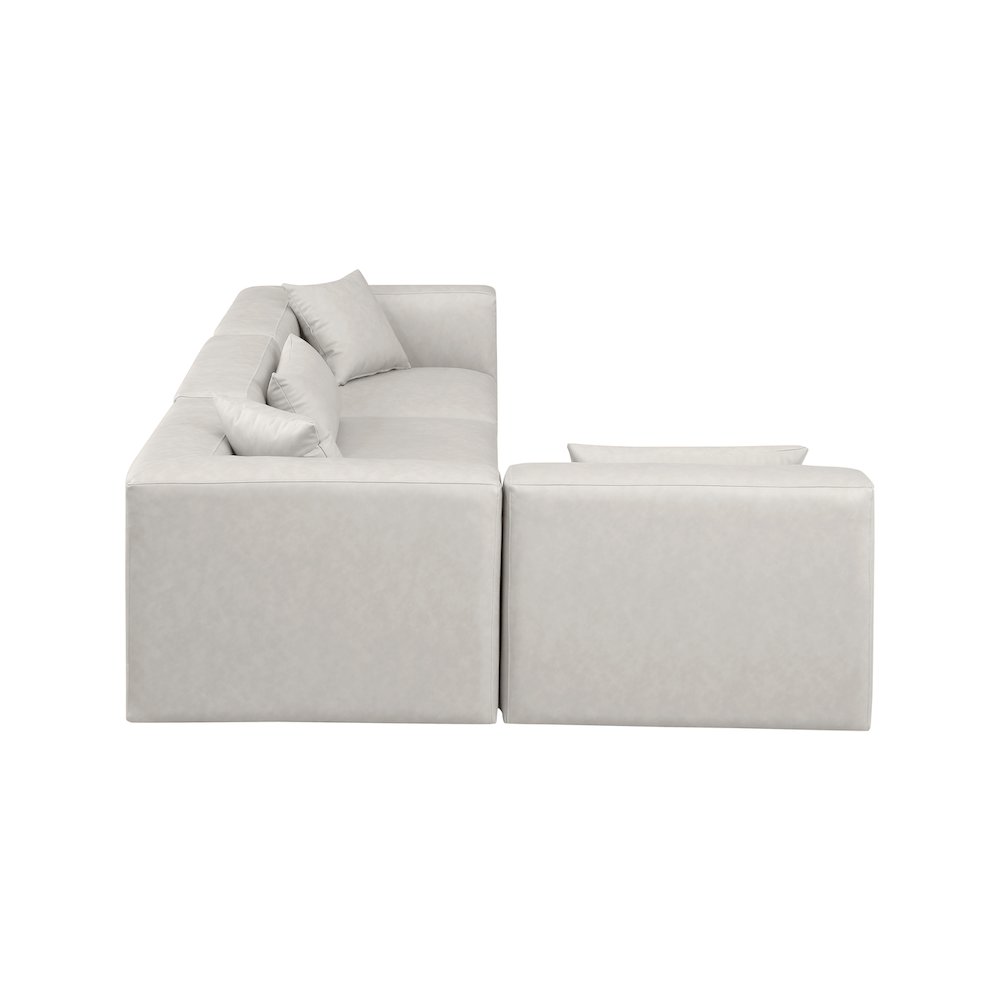 Cube Cream Vegan Leather Modular Sectional