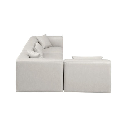 Cube Cream Vegan Leather Modular Sectional