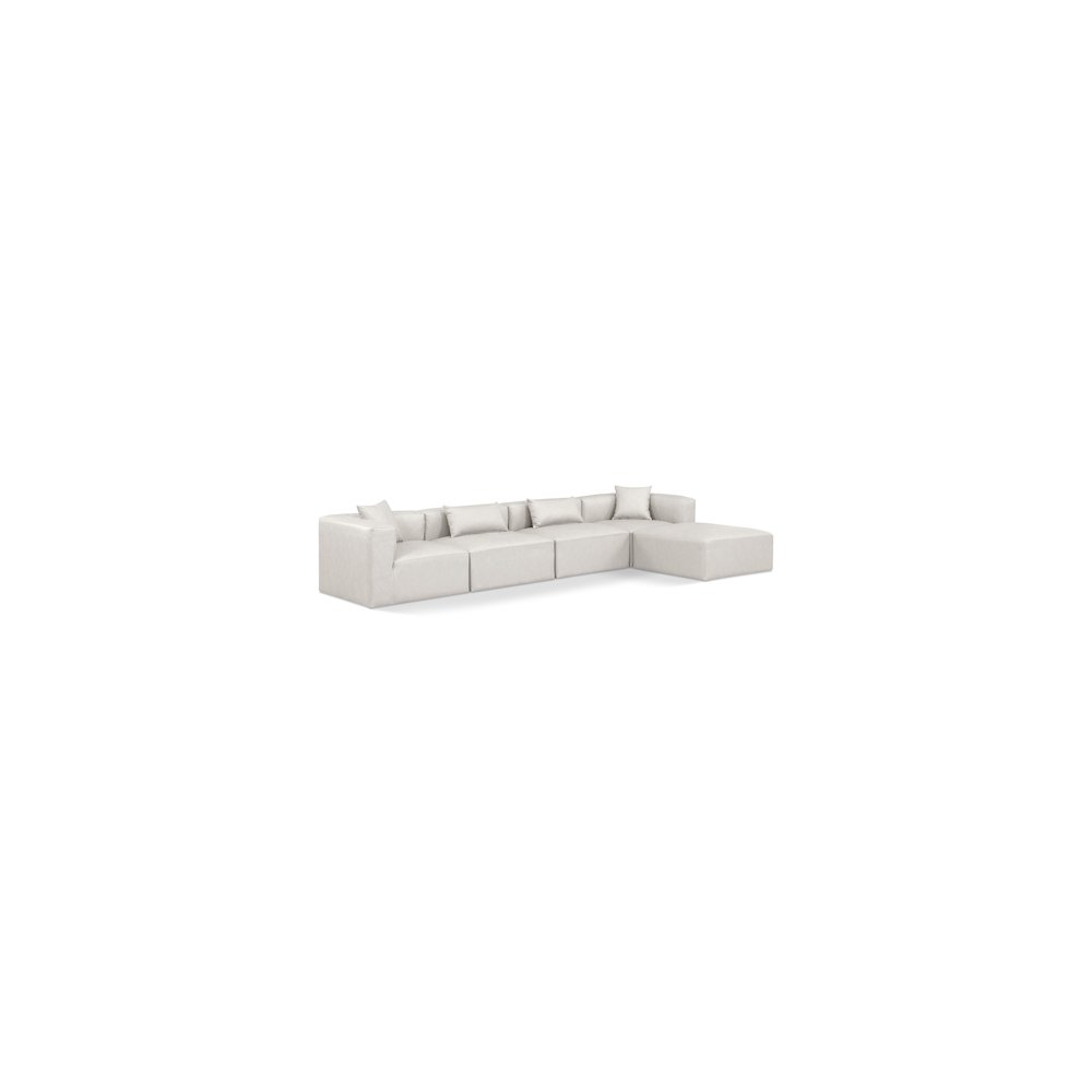 Cube Cream Vegan Leather Modular Sectional