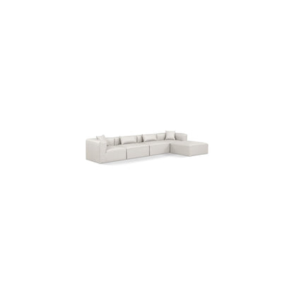 Cube Cream Vegan Leather Modular Sectional