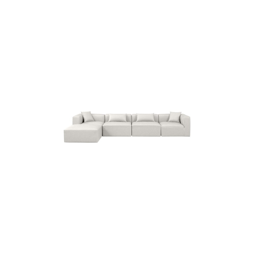 Cube Cream Vegan Leather Modular Sectional