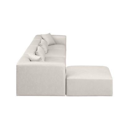 Cube Cream Vegan Leather Modular Sectional