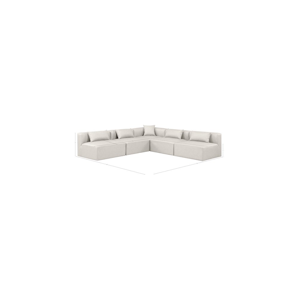 Cube Cream Vegan Leather Modular Sectional