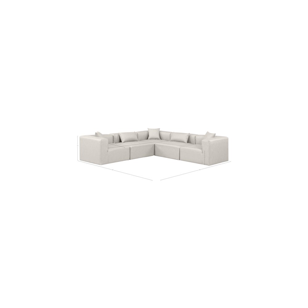 Cube Cream Vegan Leather Modular Sectional