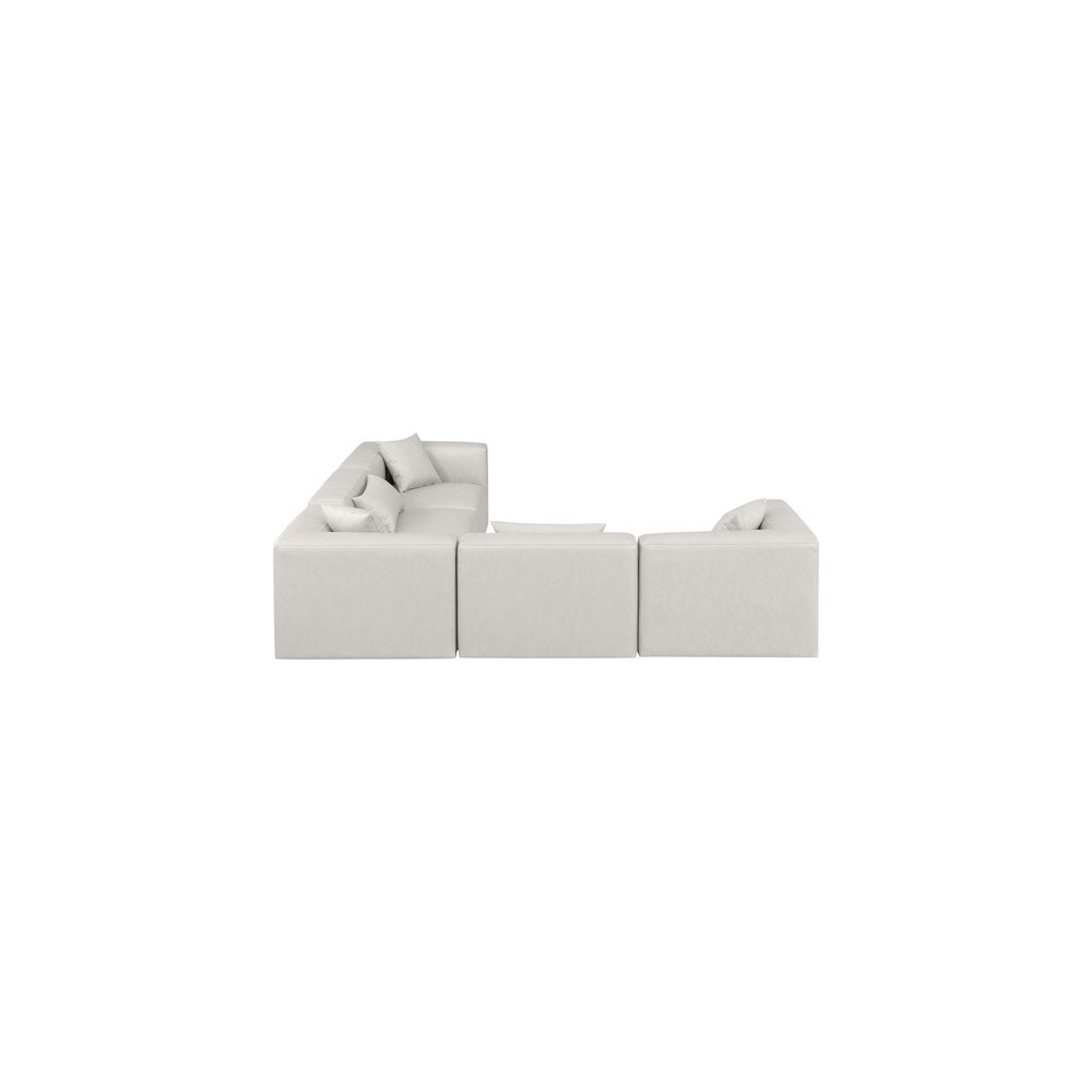 Cube Cream Vegan Leather Modular Sectional