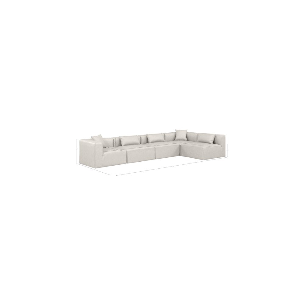Cube Cream Vegan Leather Modular Sectional