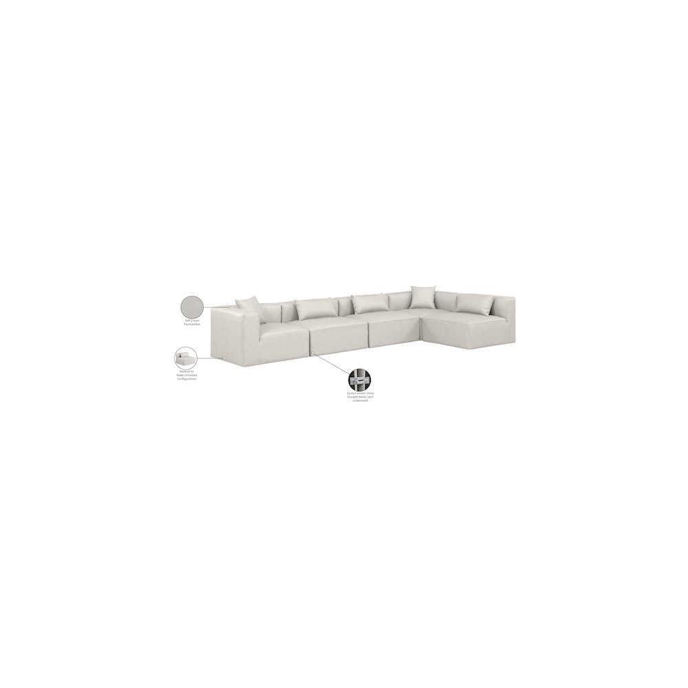 Cube Cream Vegan Leather Modular Sectional