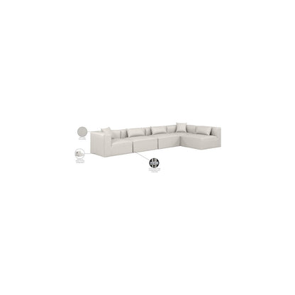 Cube Cream Vegan Leather Modular Sectional