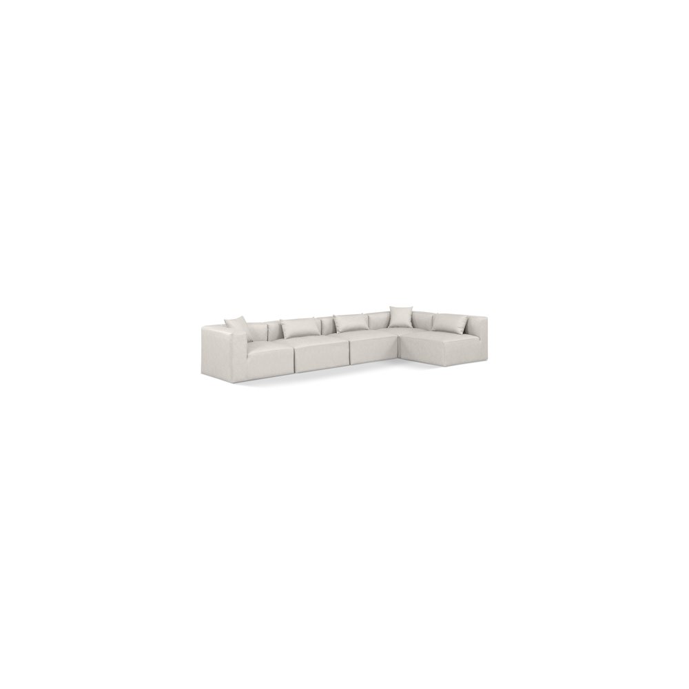 Cube Cream Vegan Leather Modular Sectional