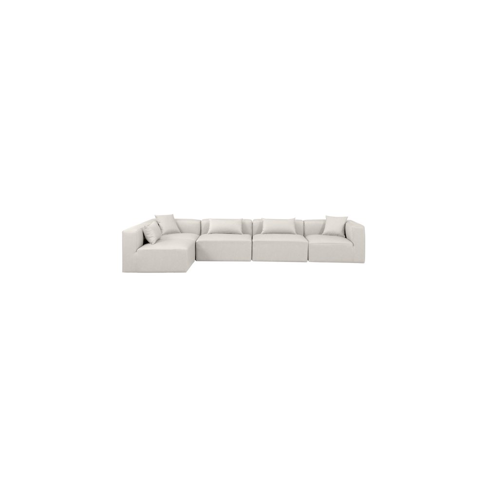 Cube Cream Vegan Leather Modular Sectional
