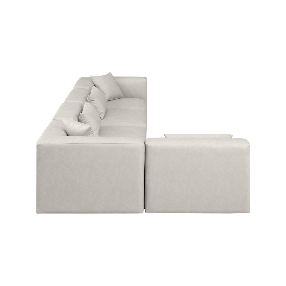 Cube Cream Vegan Leather Modular Sectional