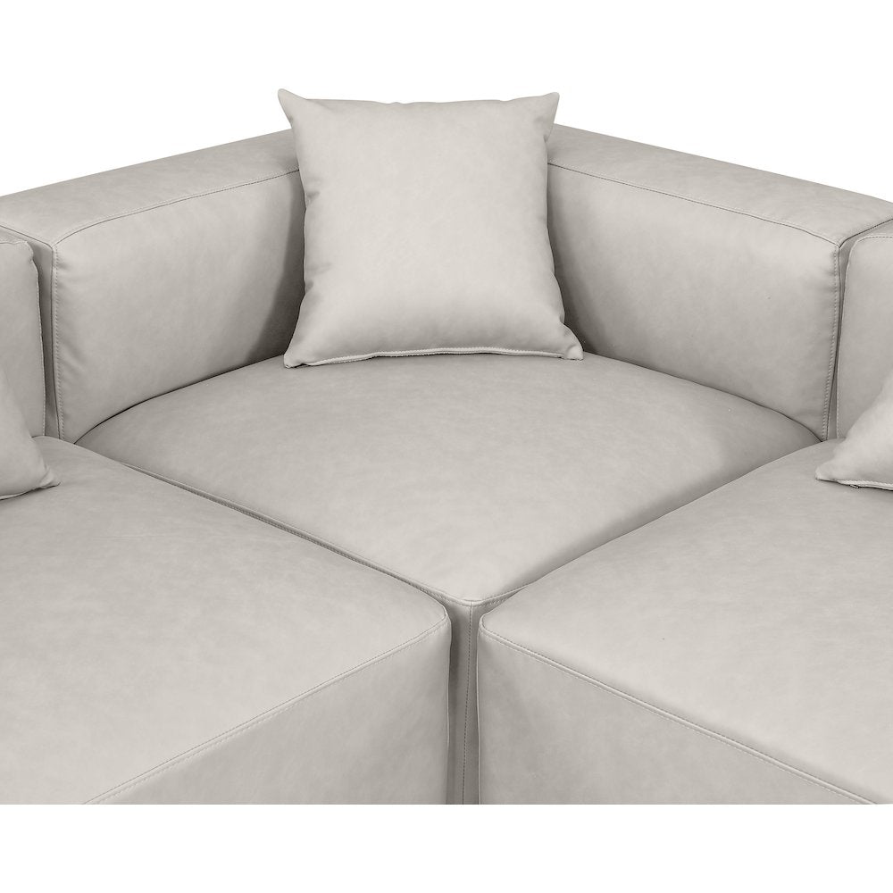 Cube Cream Vegan Leather Modular Sectional