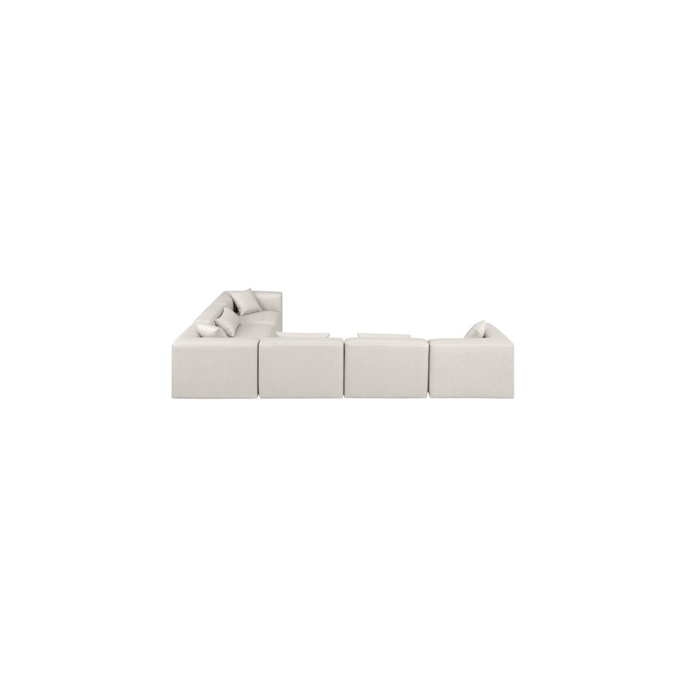 Cube Cream Vegan Leather Modular Sectional