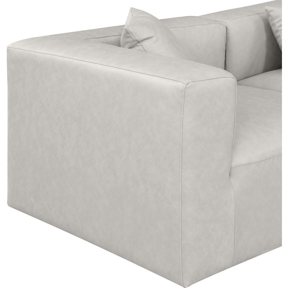 Cube Cream Vegan Leather Modular Sectional