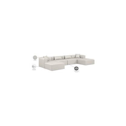 Cube Cream Vegan Leather Modular Sectional