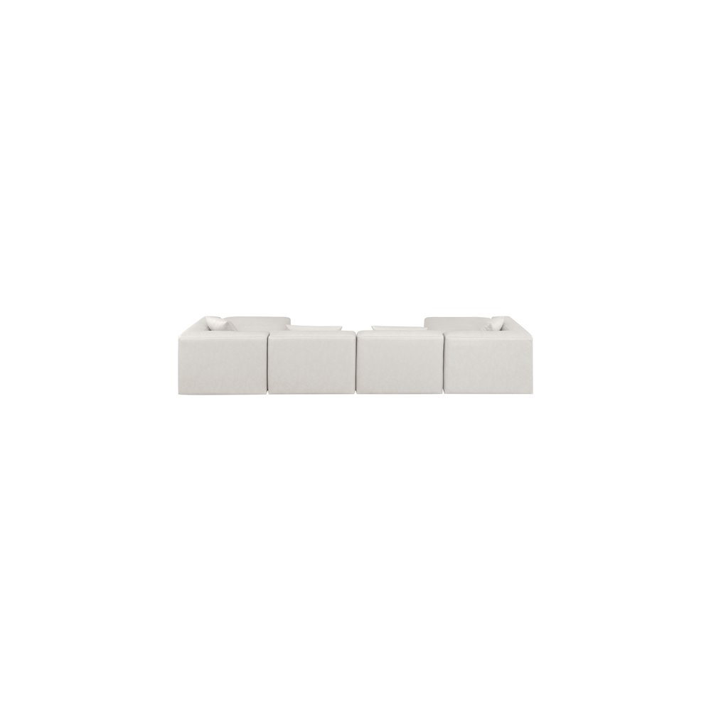 Cube Cream Vegan Leather Modular Sectional