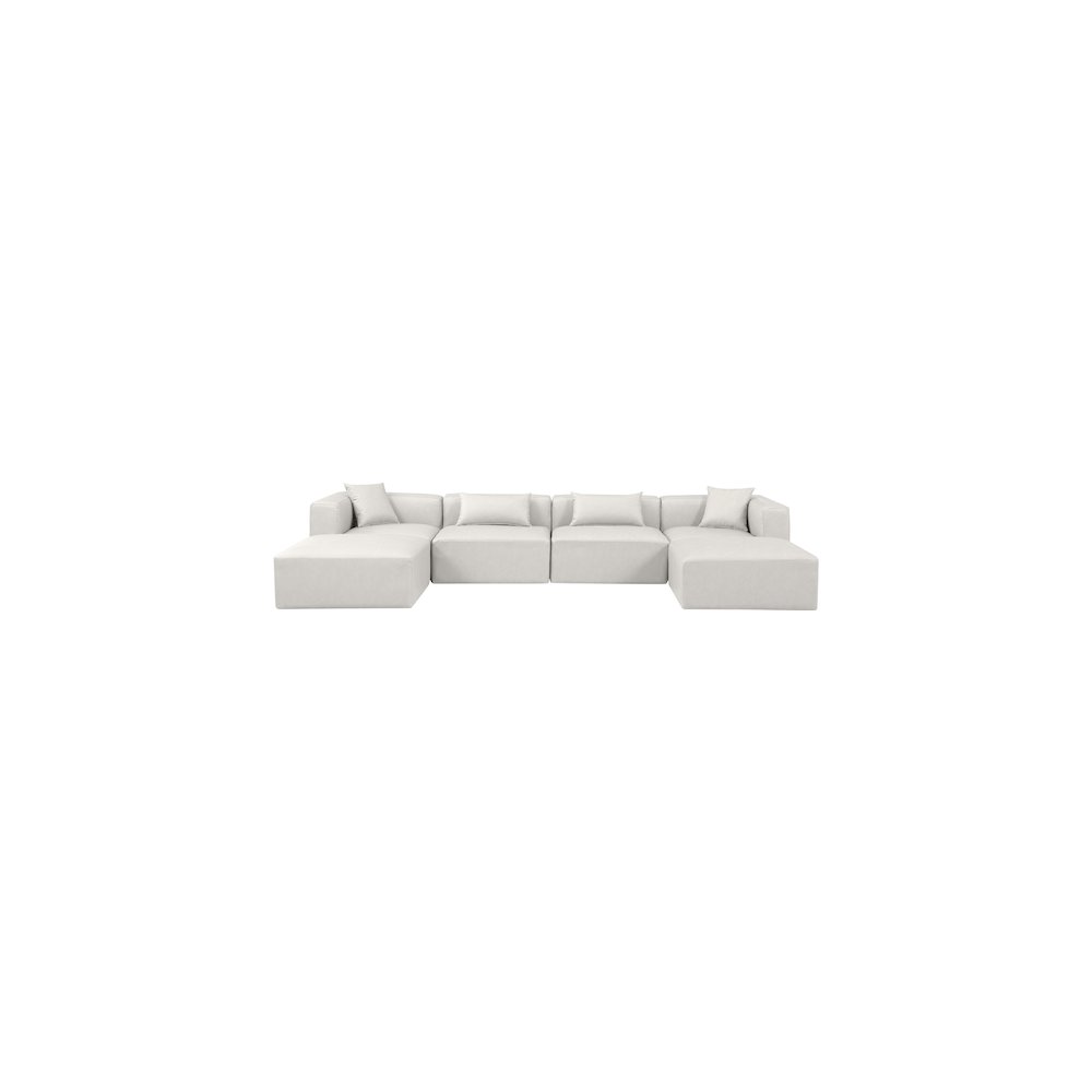 Cube Cream Vegan Leather Modular Sectional