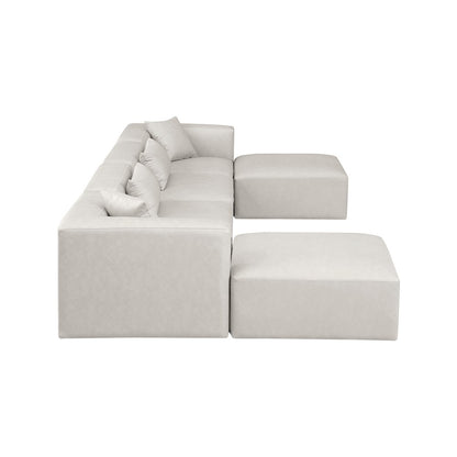Cube Cream Vegan Leather Modular Sectional