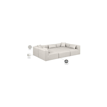 Cube Cream Vegan Leather Modular Sectional