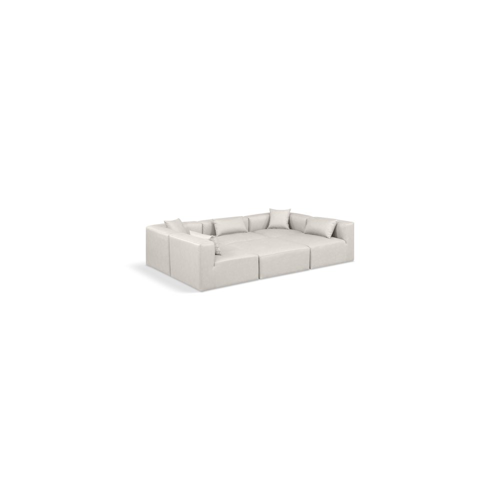 Cube Cream Vegan Leather Modular Sectional